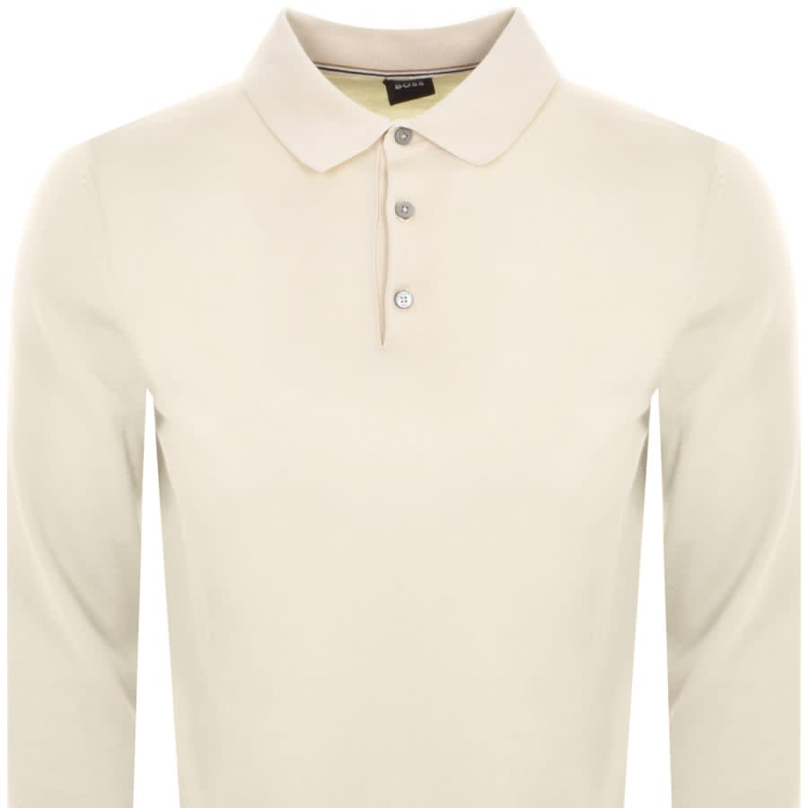 BOSS Gemello P Polo Knit Jumper Cream Mainline Menswear Canada